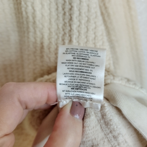 GANNI textured crew neck pullover back zip sweater sz L - Picture 7 of 8